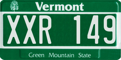 VT license plate XXR149