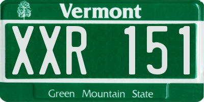 VT license plate XXR151