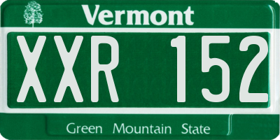 VT license plate XXR152