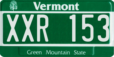 VT license plate XXR153