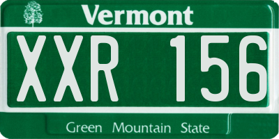 VT license plate XXR156