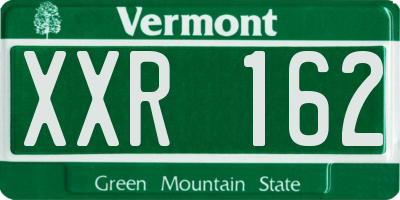 VT license plate XXR162