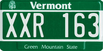 VT license plate XXR163