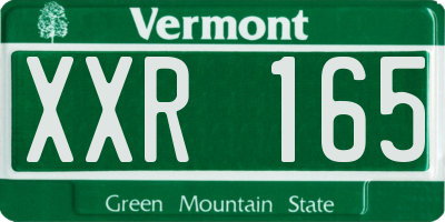 VT license plate XXR165