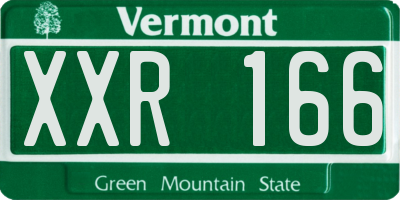 VT license plate XXR166