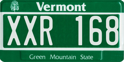 VT license plate XXR168