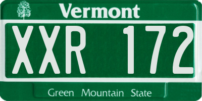 VT license plate XXR172
