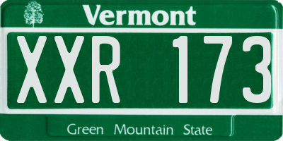 VT license plate XXR173