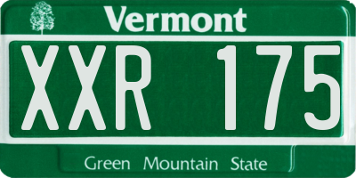 VT license plate XXR175