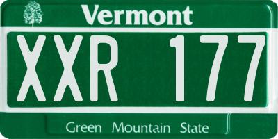 VT license plate XXR177