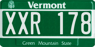 VT license plate XXR178
