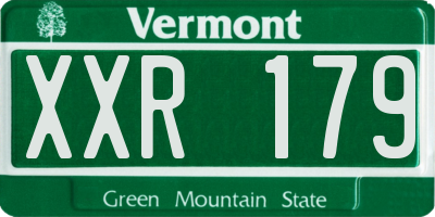 VT license plate XXR179