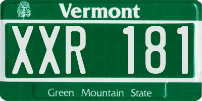 VT license plate XXR181