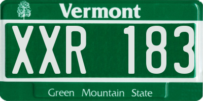 VT license plate XXR183