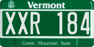 VT license plate XXR184