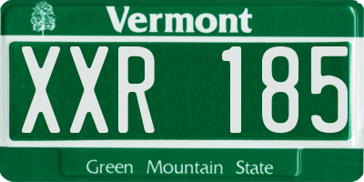 VT license plate XXR185