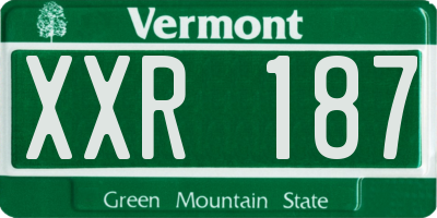 VT license plate XXR187