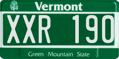 VT license plate XXR190