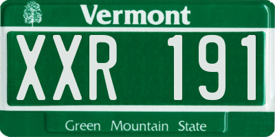 VT license plate XXR191