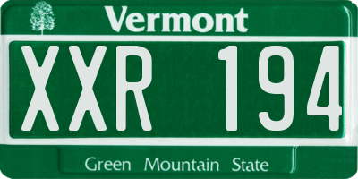 VT license plate XXR194