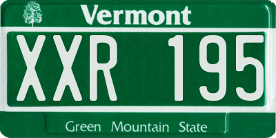 VT license plate XXR195