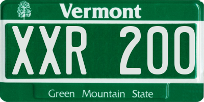 VT license plate XXR200