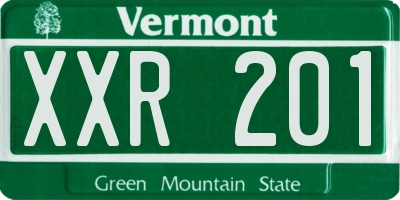 VT license plate XXR201