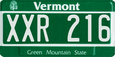 VT license plate XXR216