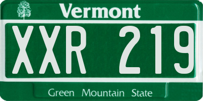 VT license plate XXR219