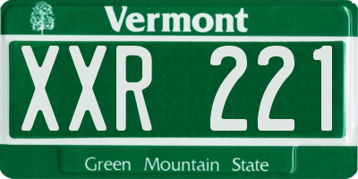 VT license plate XXR221