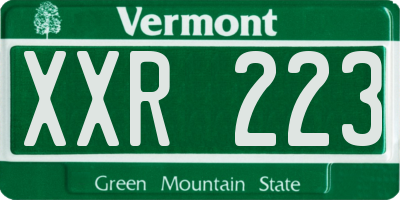 VT license plate XXR223