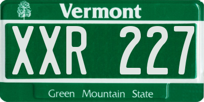 VT license plate XXR227