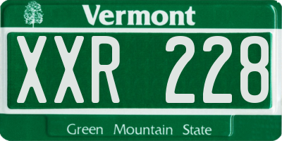 VT license plate XXR228