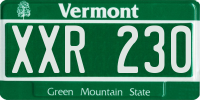 VT license plate XXR230