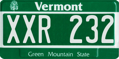 VT license plate XXR232