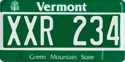 VT license plate XXR234