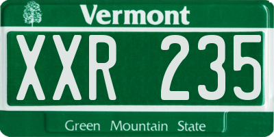 VT license plate XXR235