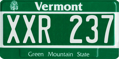 VT license plate XXR237