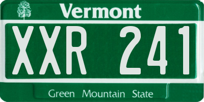 VT license plate XXR241