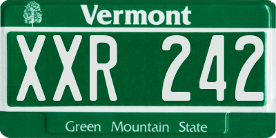 VT license plate XXR242