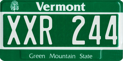 VT license plate XXR244