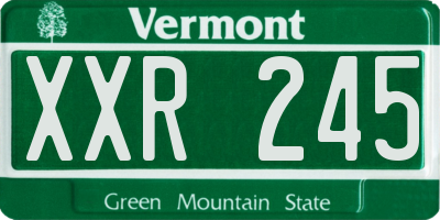 VT license plate XXR245