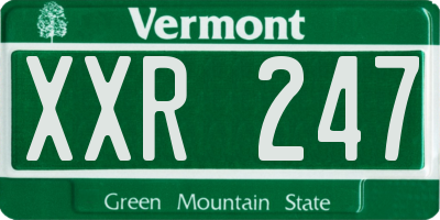 VT license plate XXR247