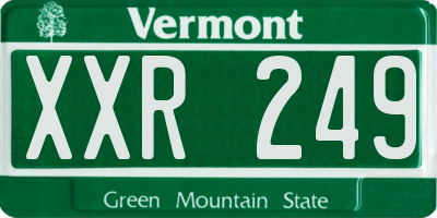 VT license plate XXR249