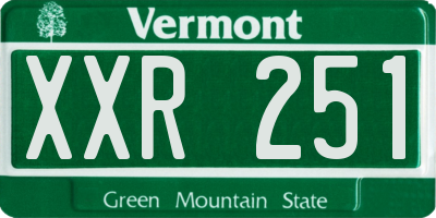 VT license plate XXR251