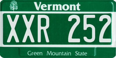 VT license plate XXR252