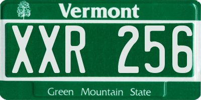 VT license plate XXR256
