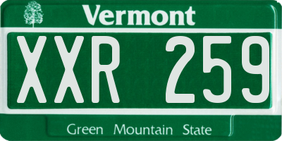VT license plate XXR259