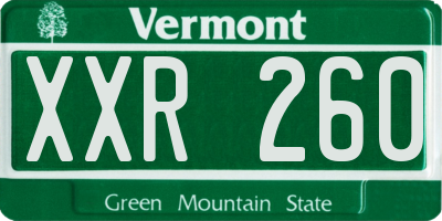VT license plate XXR260