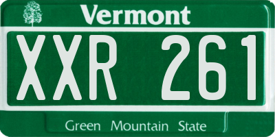 VT license plate XXR261